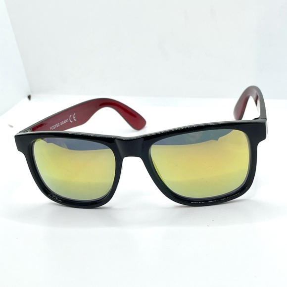 Foster Grant Black & Red Sunglasses W/ Reflective Lenses - Picture 4 of 6